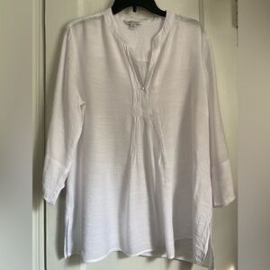 Counterparts White Rayon Over-shirt 3/4 sleeves, Size: XL